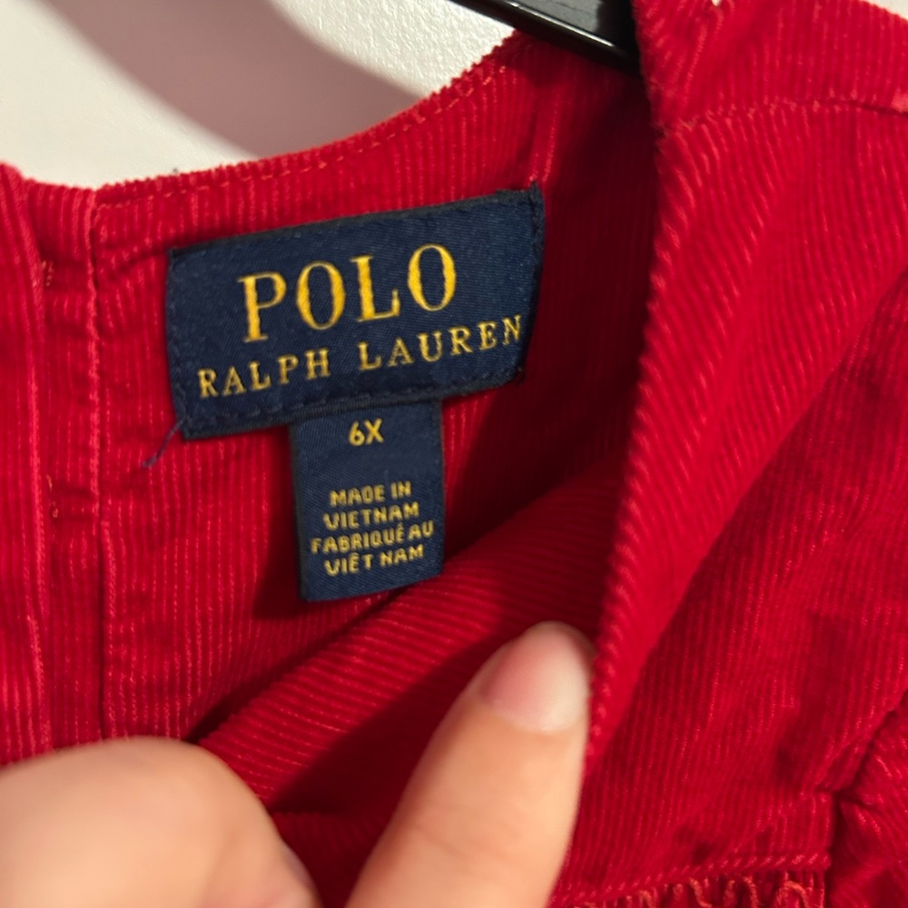 Polo Ralph Lauren Smocked Red Corduroy Holiday Dress - Picture 5 of 8